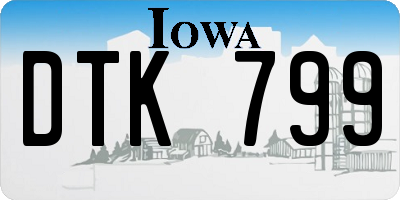 IA license plate DTK799