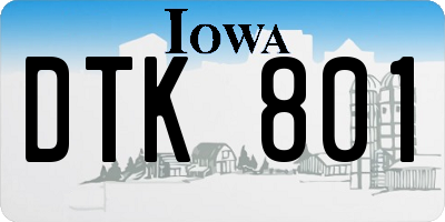 IA license plate DTK801