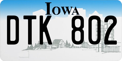 IA license plate DTK802