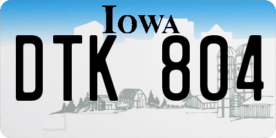 IA license plate DTK804