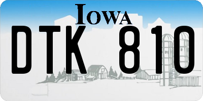 IA license plate DTK810