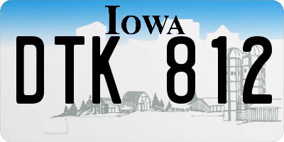 IA license plate DTK812