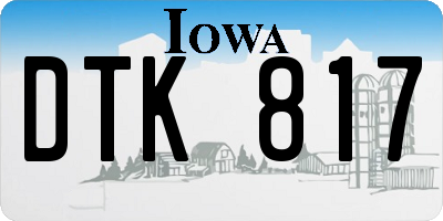 IA license plate DTK817