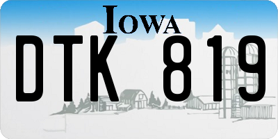 IA license plate DTK819