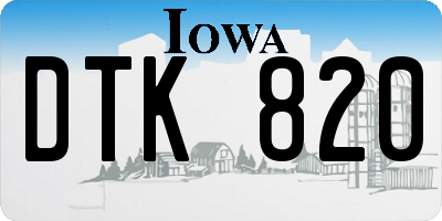IA license plate DTK820