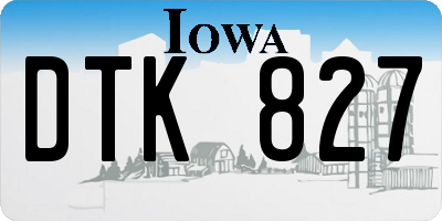 IA license plate DTK827