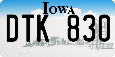 IA license plate DTK830