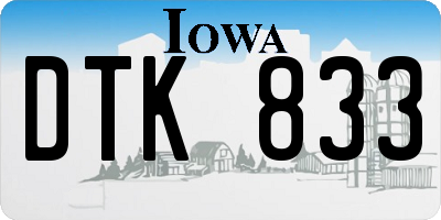 IA license plate DTK833