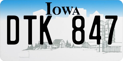 IA license plate DTK847
