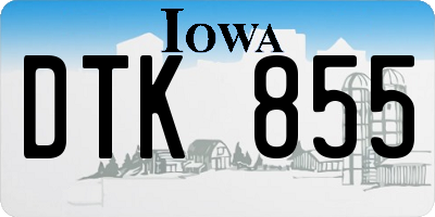 IA license plate DTK855