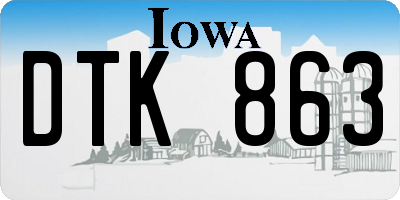 IA license plate DTK863