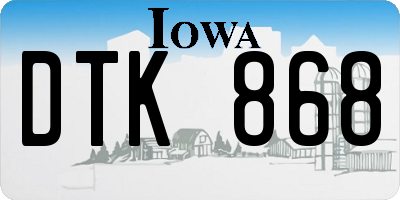 IA license plate DTK868