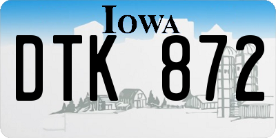 IA license plate DTK872