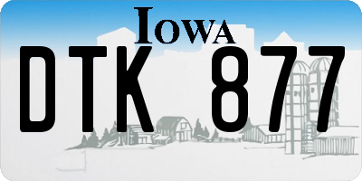IA license plate DTK877
