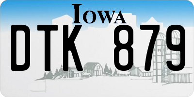 IA license plate DTK879
