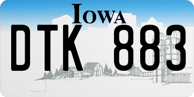 IA license plate DTK883