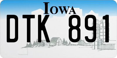 IA license plate DTK891