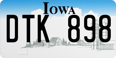 IA license plate DTK898