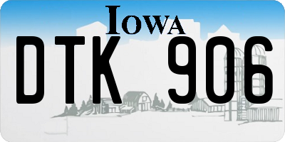 IA license plate DTK906