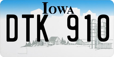 IA license plate DTK910