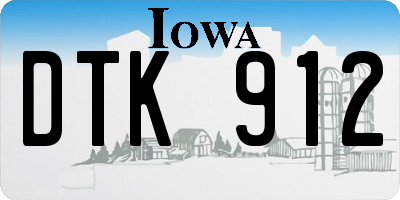 IA license plate DTK912