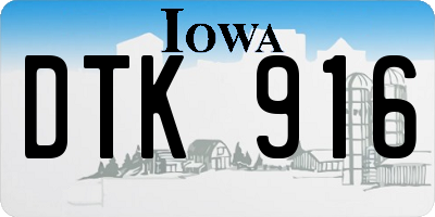 IA license plate DTK916