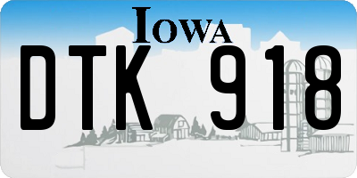IA license plate DTK918