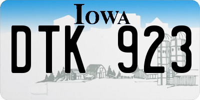 IA license plate DTK923