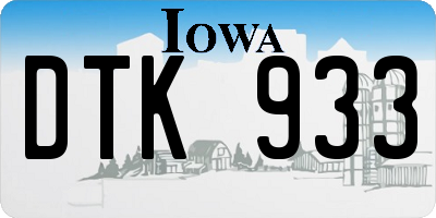 IA license plate DTK933