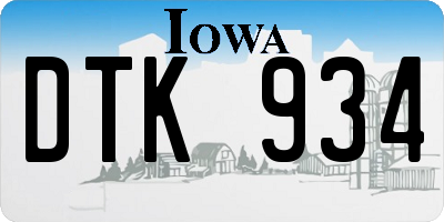 IA license plate DTK934