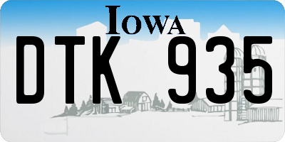 IA license plate DTK935