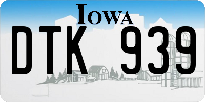 IA license plate DTK939