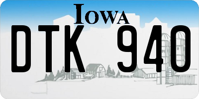 IA license plate DTK940