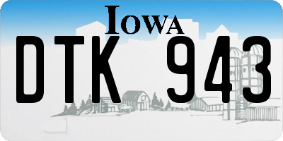 IA license plate DTK943