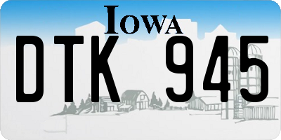 IA license plate DTK945