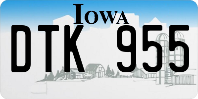 IA license plate DTK955