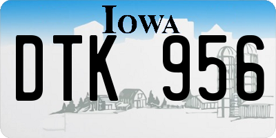 IA license plate DTK956