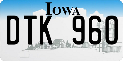 IA license plate DTK960