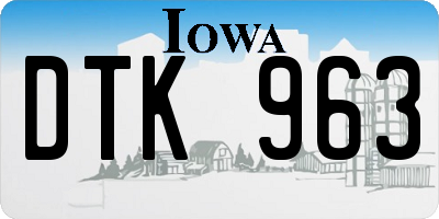 IA license plate DTK963