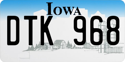 IA license plate DTK968