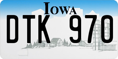 IA license plate DTK970