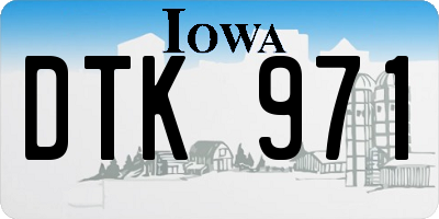 IA license plate DTK971