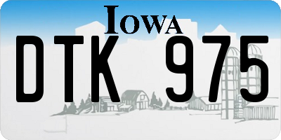IA license plate DTK975