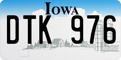 IA license plate DTK976