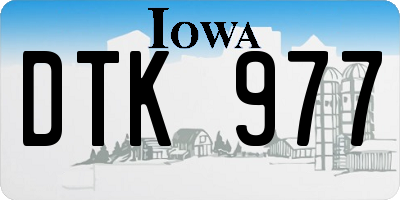IA license plate DTK977
