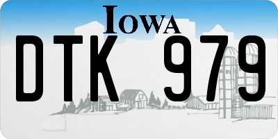 IA license plate DTK979