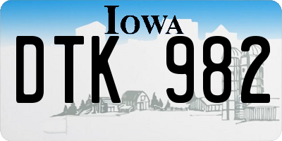 IA license plate DTK982
