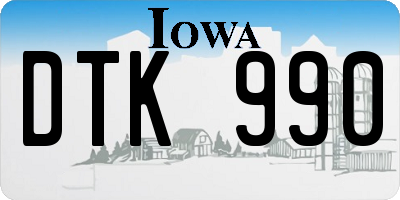 IA license plate DTK990
