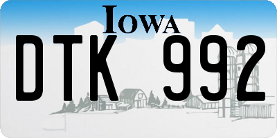 IA license plate DTK992