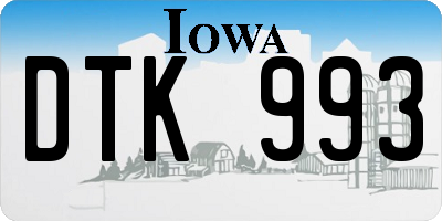 IA license plate DTK993